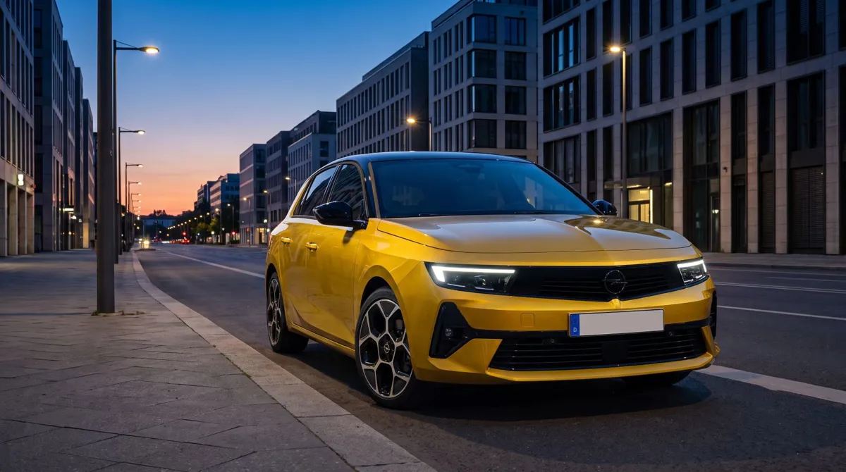Golf'ün doğrudan rakibi kompakt hatchback. Belirleyici: Opel Vizor bandı, keskin temiz hatlar, dengeli.