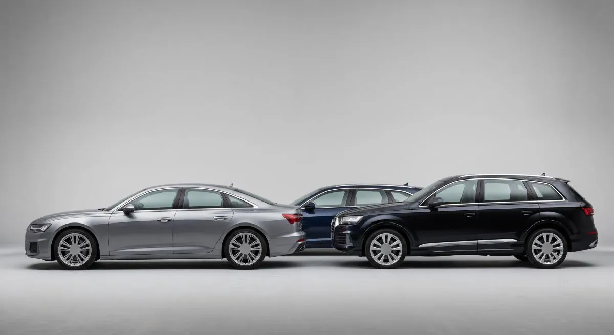 Sedan, fastback, station wagon ve SUV gövde siluetleri yan yana