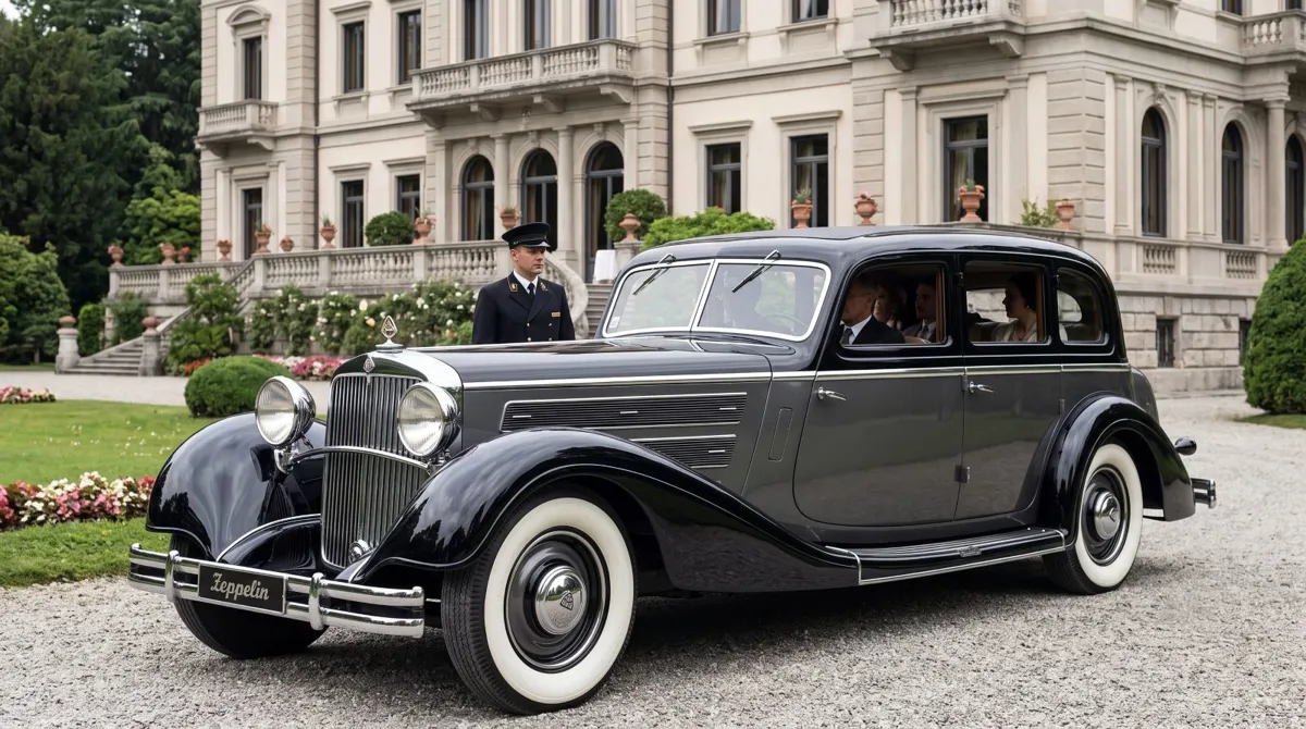 1930'ların efsanevi amiral gemisi. Belirleyici: çok uzun kaput, dev ayrı çamurluklar, dik görkemli ızgara, dönem ihtişamı; V12 motoru döneminin zirvesiydi.